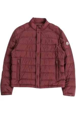 Moncler Kurtki, Mężczyzna, Czerwony, XL, Czerwona Kurtka Puchowa z Zamkiem