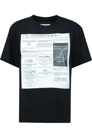 Maison Margiela Koszulki, Kobieta, Czarny, M, Jednokolorowy T-shirt z okrągłym dekoltem