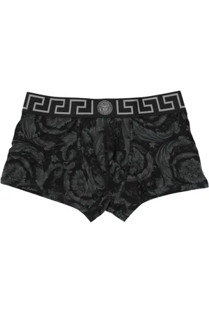 VERSACE Bielizna, Mężczyzna, Czarny, XL, Greca Print Bokserki