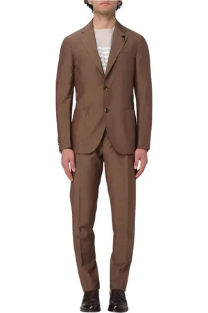 LARDINI Garnitury, Mężczyzna, brązowy, M, Elegancki Brązowy Garnitur Dwuczęściowy