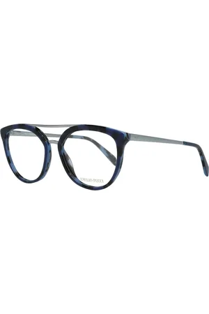 Emilio Pucci Akcesoria, Kobieta, Wielobarwność, ONE SIZE, Niebieskie Okulary Optyczne Damskie Styl Awiatorki