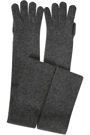 Max Mara Akcesoria, Kobieta, Szary, ONE SIZE, Kaszmir, Ciemnoszare Rękawiczki
