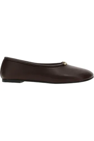Stella McCartney Buty, Kobieta, brązowy, 38 1/2 EU, Brązowe Baletki z Detalem Łańcucha
