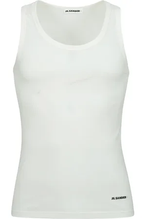 Jil Sander Koszulki, Kobieta, Biały, L, Biała Koszulka Tankowa Minimalistyczny Styl Luksusowy