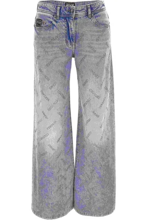 VERSACE Jeansy, Kobieta, Szary, W30, Denim, Spodnie