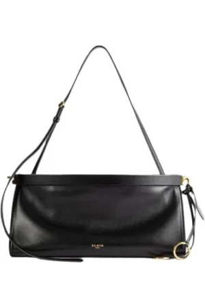 Alaïa Torebki, Kobieta, Czarny, ONE SIZE, Czarna skórzana torebka z zaokrąglonym kształtem