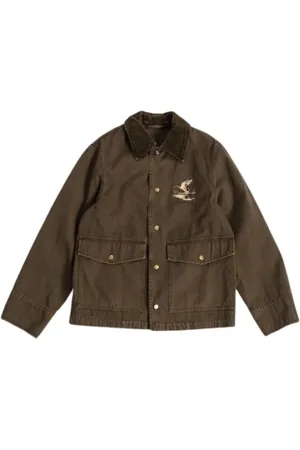 Burberry Kurtki, Mężczyzna, Zielony, S, Brązowa Kurtka Myśliwska
