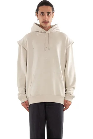HELIOT EMIL Bluzy, Mężczyzna, Beżowy, M, Outline Logo Hoodie St 18