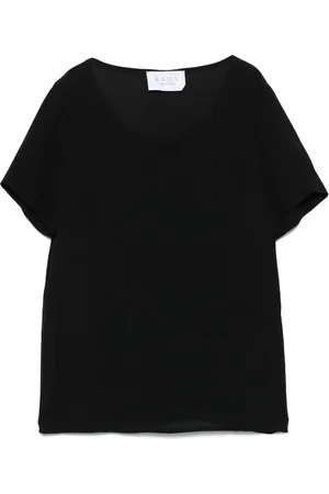 Kaos Koszulki, Kobieta, Czarny, 2XL, Bluzka z krepu Rp 1Or 011