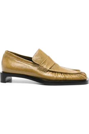 Jil Sander Buty, Kobieta, Zielony, 37 1/2 EU, Musztardowy Loafer na Obcasie