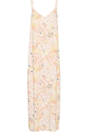 Part Two Sukienki, Kobieta, Wielobarwność, 3XL, Len, Sukienka z Paisley Print i Regulowanymi Ramiączkami