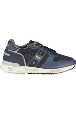 Blauer Buty, Mężczyzna, Niebieski, 40 EU, Skóra, Niebieskie Sneakersy z Kontrastowymi Elementami