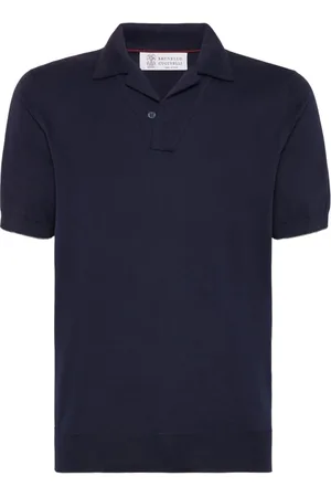 Brunello Cucinelli Koszulki, Mężczyzna, Niebieski, 2XL, Navy Polo Sweater