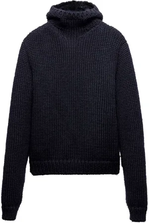 Prada Swetry, Mężczyzna, Niebieski, L, Niebieski Sweter z Kapturem Aw 24
