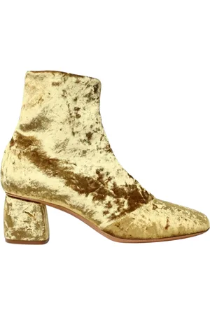 FORTE FORTE Buty, Kobieta, Żółty, 40 EU, Zamsz, Złote Zamszowe Botki