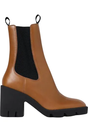 Burberry Buty, Kobieta, brązowy, 36 EU, Skórzane Botki na Średnim Obcasie