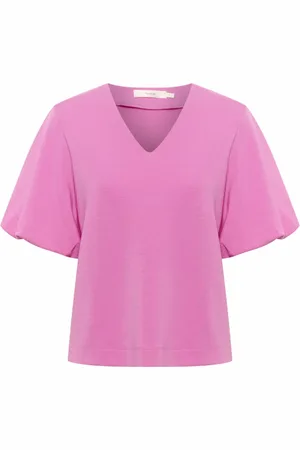 INWEAR Koszulki, Kobieta, Różowy, M, Poliester, Koszulka z balonowym rękawem Cyclamen