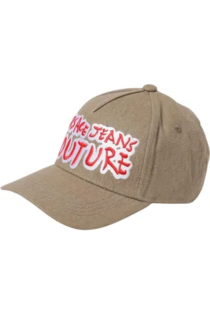 VERSACE Akcesoria, Mężczyzna, Zielony, ONE SIZE, Safari Print Logo Kapelusz Stylowy Dodatek