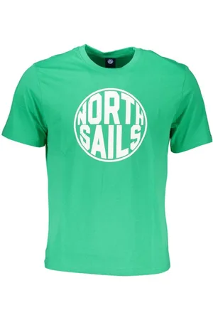North Sails Koszulki, Mężczyzna, Zielony, XL, Bawełna, Zielona Bawełna Druk Logo T-shirt