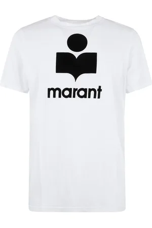 Isabel Marant Koszulki, Mężczyzna, Biały, S, Biały T-shirt z lnianym dekoltem