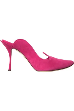 Dolce & Gabbana Buty, Kobieta, Różowy, 39 EU, Zamsz, Fuchsia Zamszowe Obcasy Sandały
