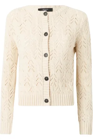 Max Mara Swetry, Kobieta, Beżowy, XS, Rozkloszowany Sweter z Bawełny Panaria