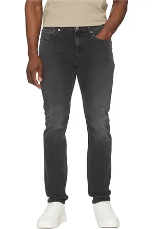 Calvin Klein Jeansy, Mężczyzna, Czarny, W32 L32, Czarne Spodnie Tapered z Logo