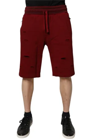 Dolce & Gabbana Szorty, Mężczyzna, Czerwony, L, Bordowy Bawełniany Bermuda Męskie Spodenki