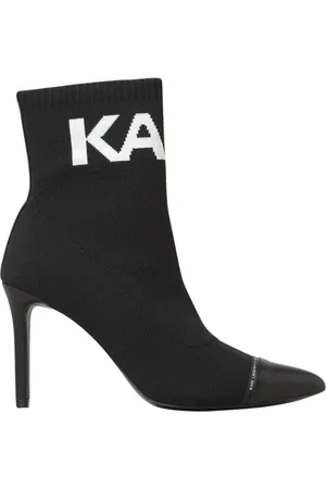 Karl Lagerfeld Buty, Kobieta, Czarny, 37 EU, Dzianinowe Skarpety Buty Z Punktowym Nosem