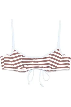 Frankies Bikinis Stroje kąpielowe, Kobieta, brązowy, S, Kawowy Beachwear z Wiązaniem na Plecach