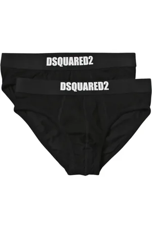 Dsquared2 Bielizna, Mężczyzna, Czarny, S, Wygodne Bawełniane Figi 2Pack