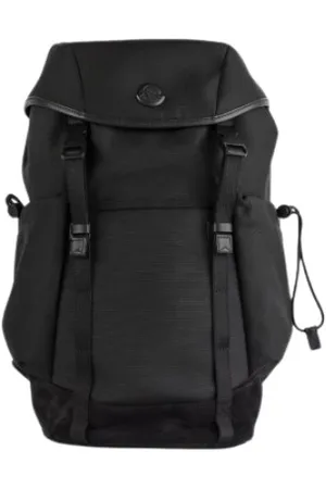 Moncler Torebki, unisex, Czarny, ONE SIZE, Nylon, Czarny Wodoodporny Plecak z Obrzeżem Skórzany