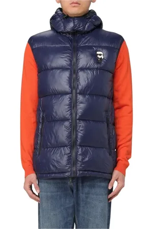 Karl Lagerfeld Kurtki, Mężczyzna, Niebieski, M, Kurtka z kapturem Chalet Vest Pikowana