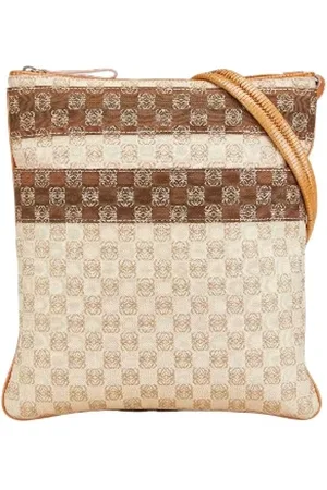Loewe Pre-owned, Kobieta, Beżowy, ONE SIZE, Skóra, Pre-owned Canvas shoulder-bags
