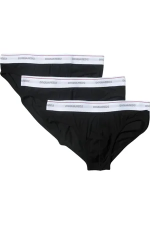 Dsquared2 Bielizna, Mężczyzna, Czarny, L, Czarne Wygodne Slipy 3Pack