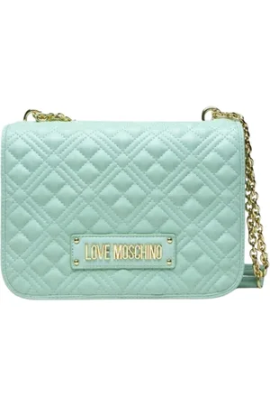 Moschino Torebki, Kobieta, Zielony, ONE SIZE, Pikowana torba na ramię z PU