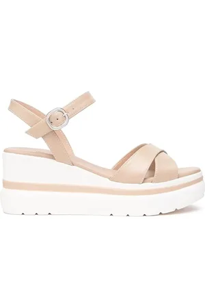 Nero Giardini Buty, Kobieta, Beżowy, 38 EU, Eleganckie Sandały na Koturnie