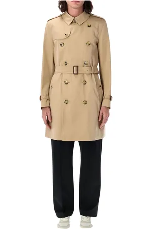 Burberry Płaszcze, Mężczyzna, Żółty, M, Bezczasowy Płaszcz Trench w kolorze Miodu