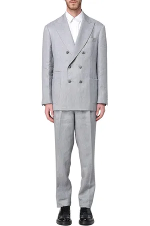 Brunello Cucinelli Garnitury, Mężczyzna, Szary, L, Elegancki Garniturowy Materiał