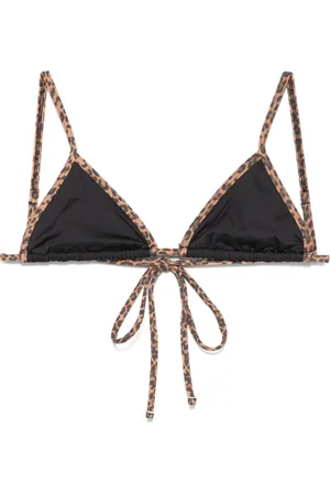 Frankies Bikinis Stroje kąpielowe, Kobieta, Czarny, M, Plażowa Odzież z Lwim Wzorem i Regulowanymi Ramiączkami