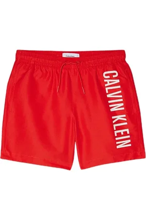 Calvin Klein Stroje kąpielowe, Mężczyzna, Czerwony, S, Czerwone Ubrania Morskie Szorty