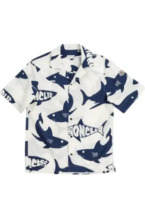 Moncler Koszule, Mężczyzna, Wielobarwność, XL, Koszula z motywem rekina