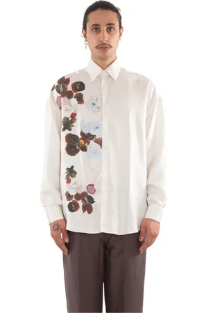 COSTUMEIN Koszule, Mężczyzna, Biały, L, Len, Koszula z jedwabiu w 101-12