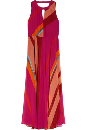 pennyblack Sukienki, Kobieta, Wielobarwność, M, Długa Sukienka z Georgette Styl Nover