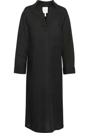 Part Two Sukienki, Kobieta, Czarny, 3XL, Czarna Sukienka Koszulowa Lollanepw Dr