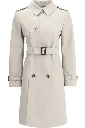 Burberry Płaszcze, Kobieta, Szary, XS, Płaszcz Trench z Podwójnym Rzędem Guzików