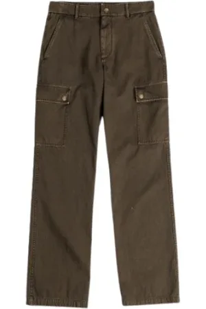 Burberry Spodnie, Mężczyzna, Zielony, M, Militarno-zielone bawełniane spodnie casual