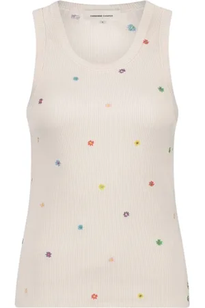 Fabienne Chapot Koszulki, Kobieta, Beżowy, M, Tanja Jersey Embro Tank