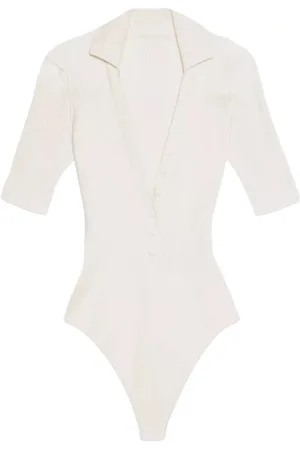 Jacquemus Koszulki, Kobieta, Beżowy, S, Kremowy dekolt Body