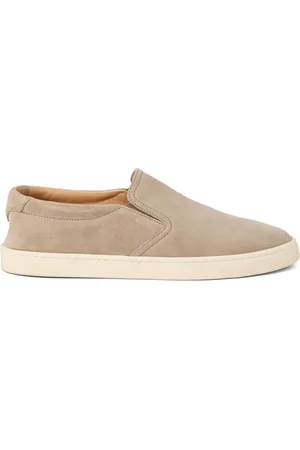 Brunello Cucinelli Buty, Mężczyzna, Beżowy, 43 EU, Zamsz, Wsuwane sneakersy